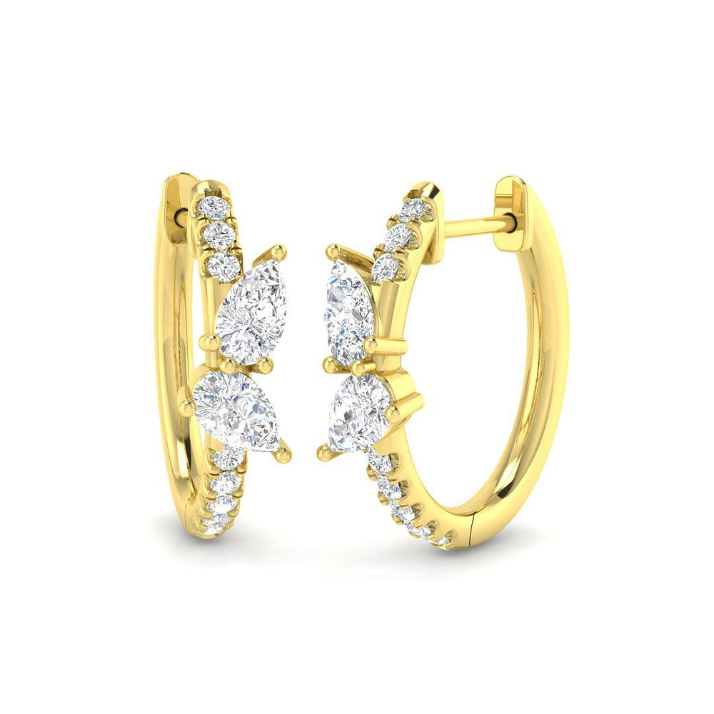 Hoop Earrings - Luyly Luxury 1ct Gold Diamond For Elegance