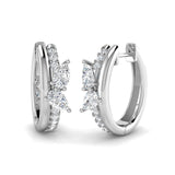 1.0Ct Butterfly Hoop Diamond Earrings in White Gold