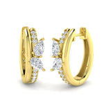 1.0Ct Butterfly Hoop Diamond Earrings in White Gold