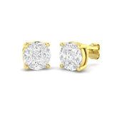 Luxvy Gold Cluster Diamond Earrings | 1.5ct Luxury Jewelry