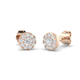 0.32 Ct DE/VVS Lab Grown Round Cut Diamond Halo Earring | Cluster Set