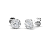 0.32 Ct DE/VVS Lab Grown Round Cut Diamond Halo Earring | Cluster Set