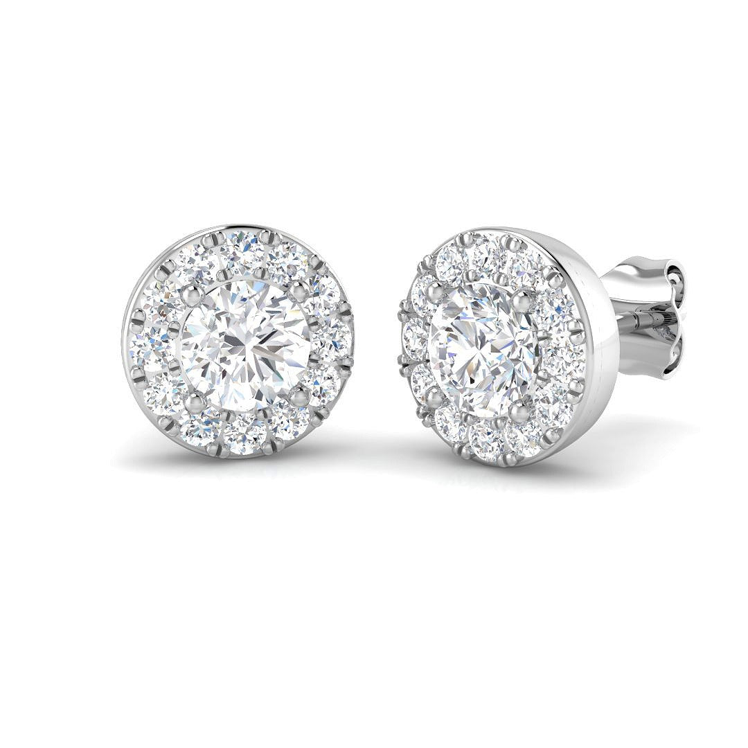 1.41ct Lab Diamond Round Cut Stud Earrings in 9K White Gold
