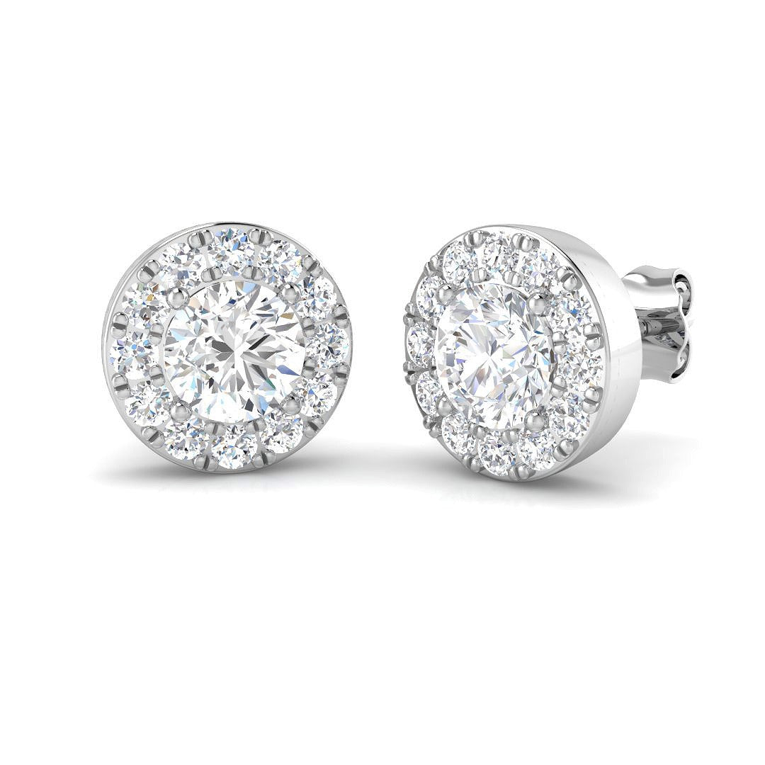 2.13ct Lab Diamond Round Cut Stud Earrings in 9K White Gold