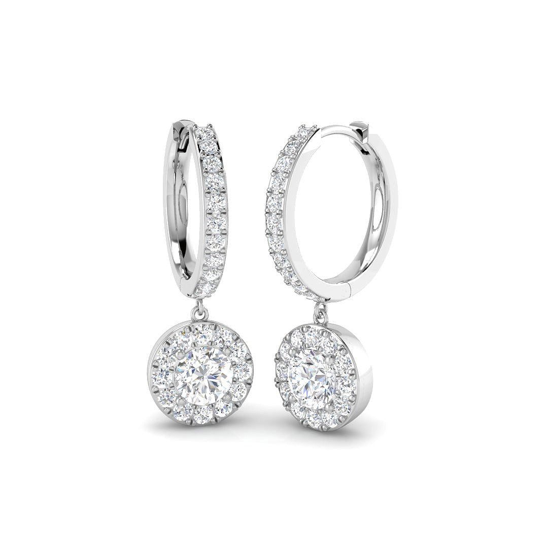 Luzny 1.75ct Gold Drop & Trilogy Diamond Earrings - Luxury Jewelry