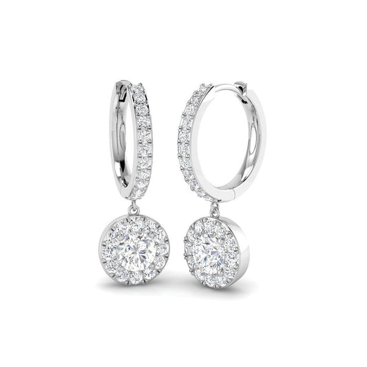 Luzny 1.75ct Gold Drop & Trilogy Diamond Earrings - Luxury Jewelry
