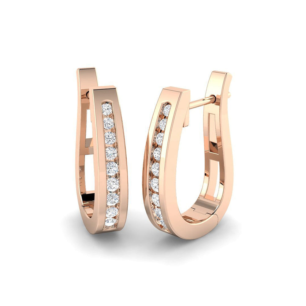 Hoop Earrings - Luzxy Luxurious 0.1ct Gold Diamond