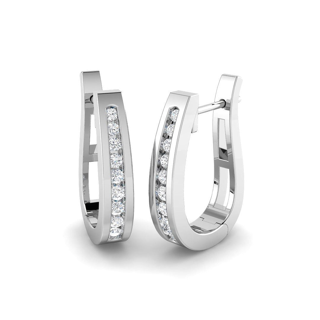 Hoop Earrings - Luzxy Luxurious 0.1ct Gold Diamond