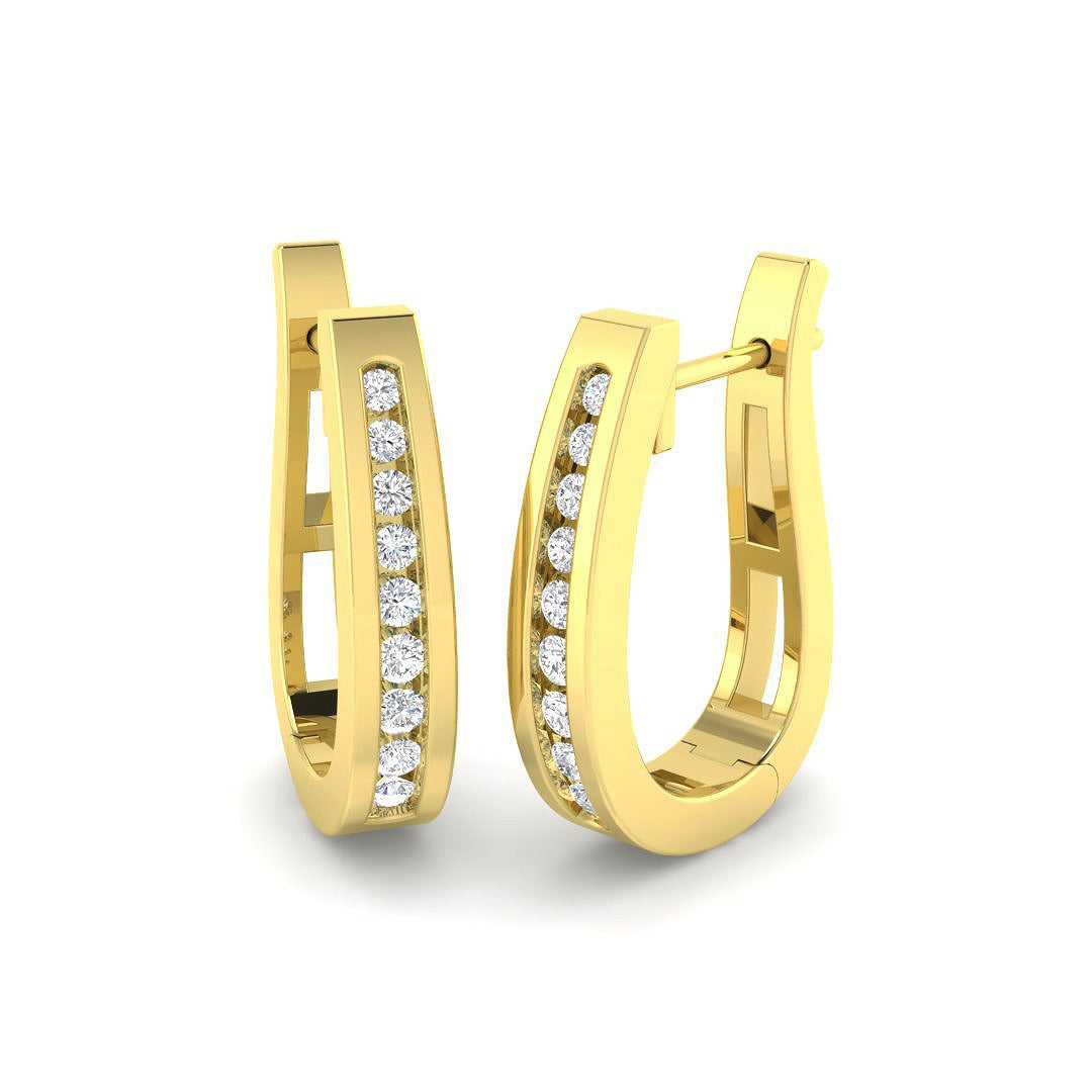 Hoop Earrings - Luzxy Luxurious 0.1ct Gold Diamond