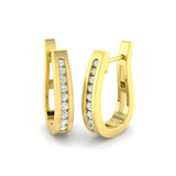 Hoop Earrings - Luzxy Luxurious 0.1ct Gold Diamond
