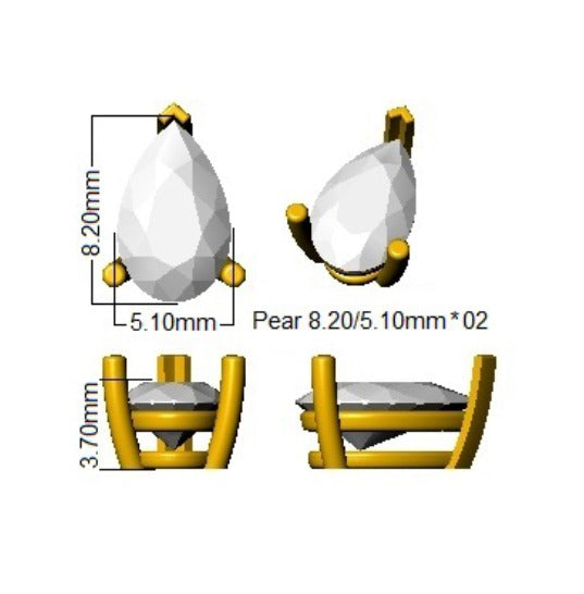 1.5 Carat D-E/VS Lab Grown Diamond Stud Earring 9k Yellow Gold Ready To Ship