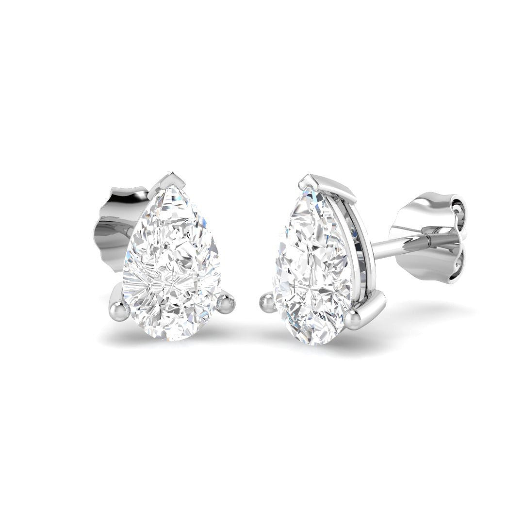 9ct White Gold 1.5ct Lab Grown Diamond Solitaire Earrings