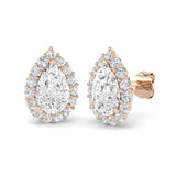Ohrring mit birnenförmigem Diamanten (2,50 Karat) in punziertem Gold