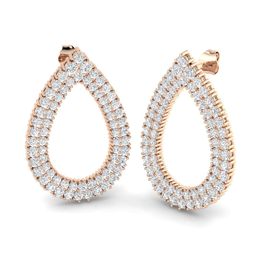 Elegant 4.0Ct Gold Teardrop Diamond Earrings in Yellow Gold
