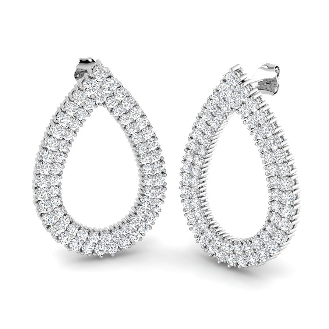Elegant 4.0Ct Gold Teardrop Diamond Earrings in Yellow Gold