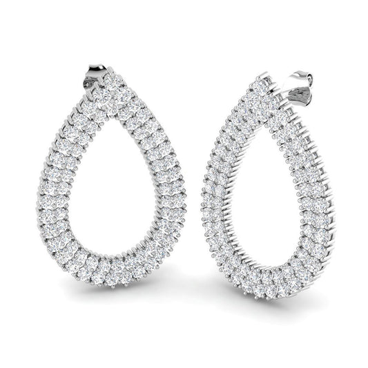 Elegant 4.0Ct Gold Teardrop Diamond Earrings in Yellow Gold