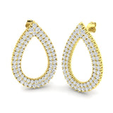 Elegant 4.0Ct Gold Teardrop Diamond Earrings in Yellow Gold