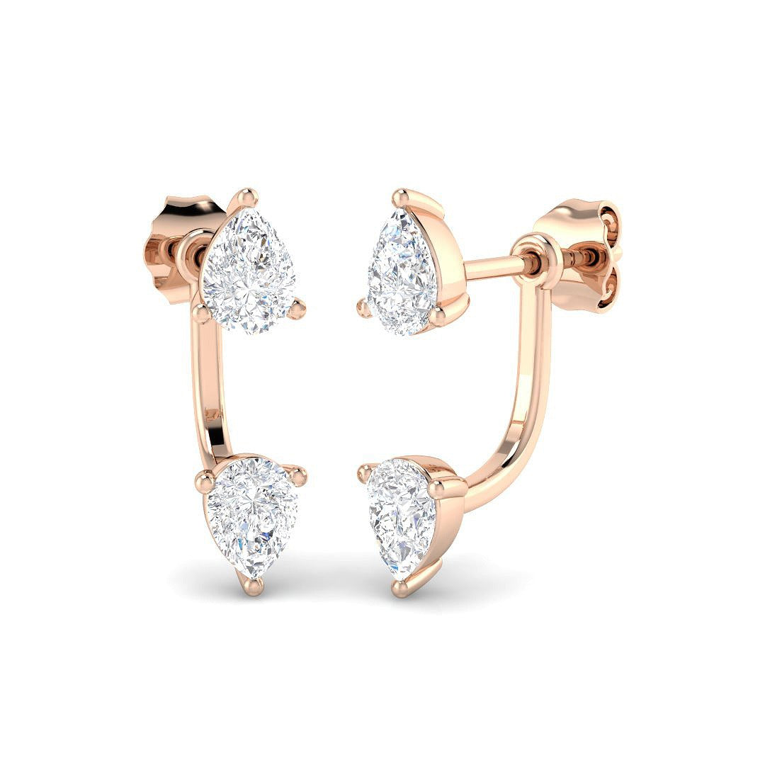 Gold Diamond Crawler Earrings - Elegant 1ct Luxury Jewelry