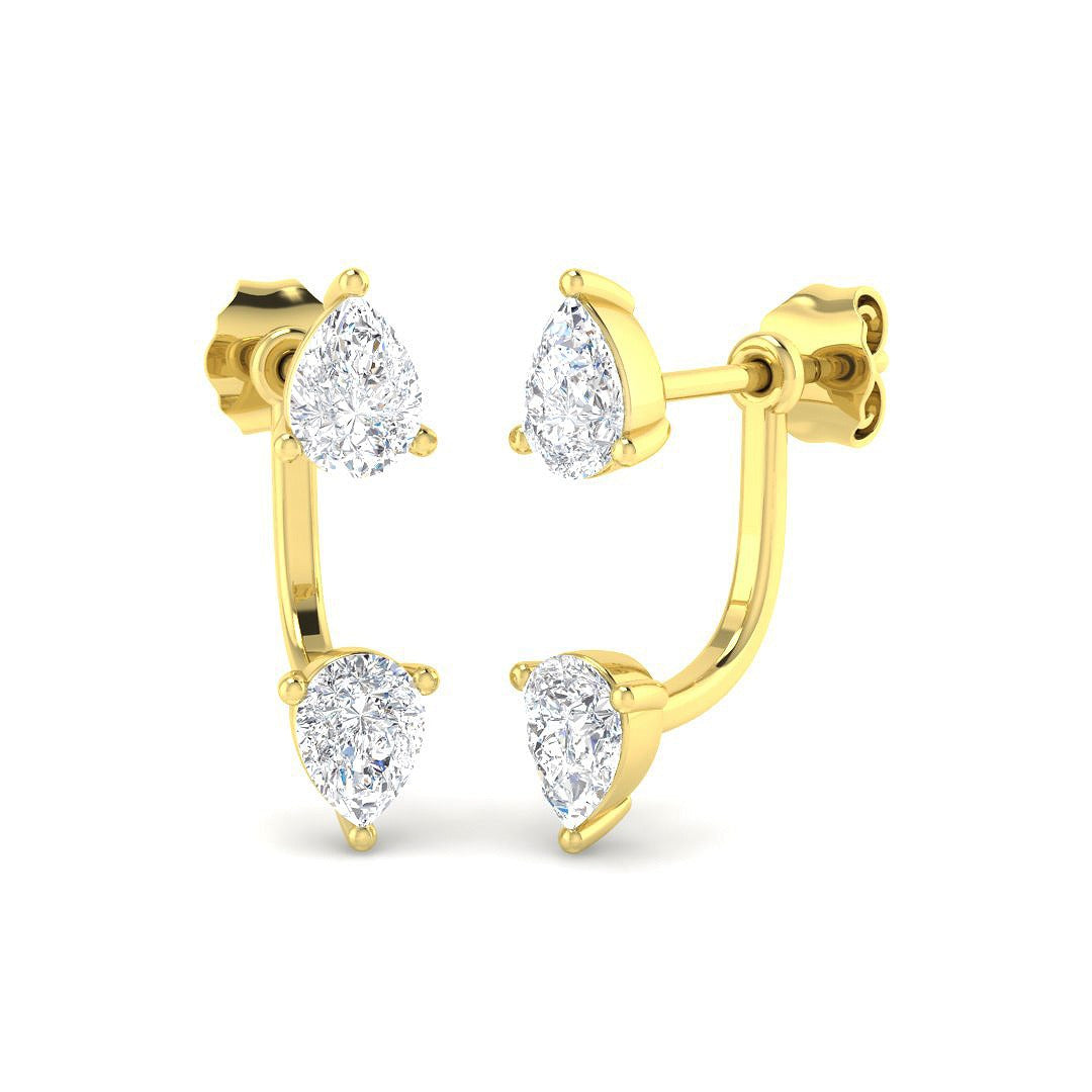 Gold Diamond Crawler Earrings - Elegant 1ct Luxury Jewelry