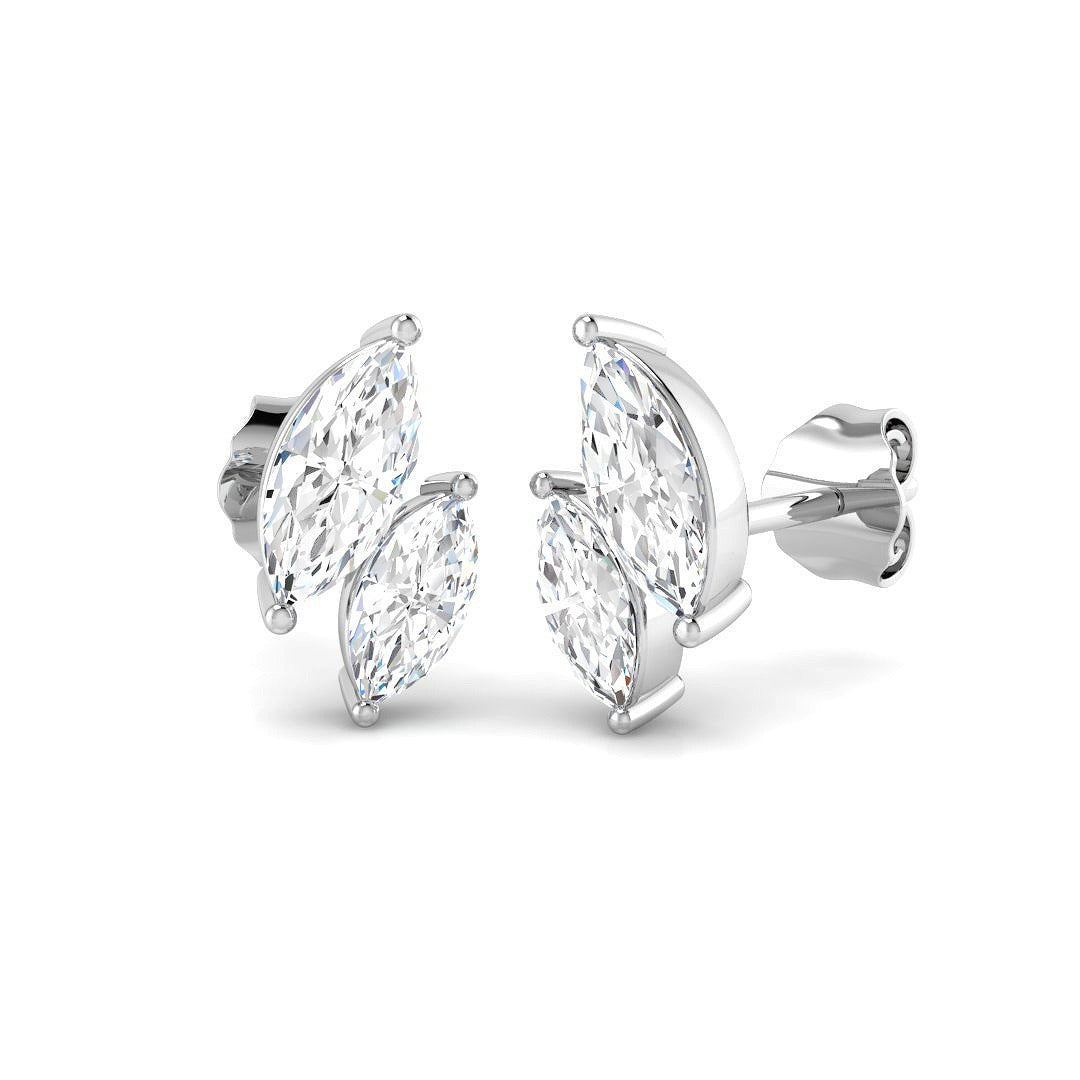 Gold Diamond Earrings - 1ct Elegant Luxury Shape Jewelry