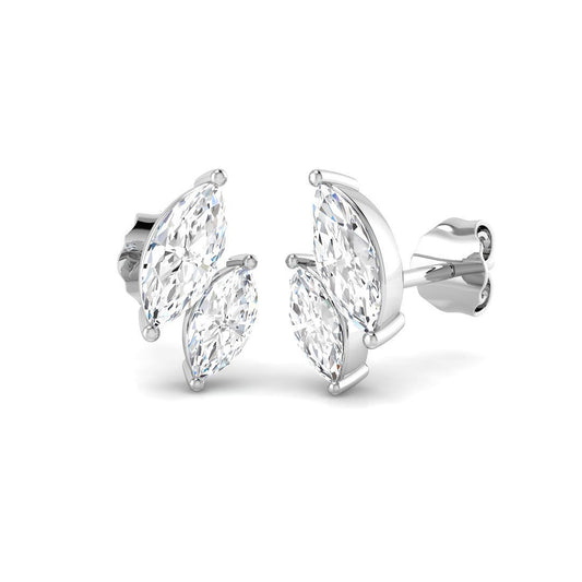 Gold Diamond Earrings - 1ct Elegant Luxury Shape Jewelry