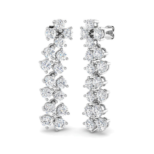 Luzmy 6.5ct Gold Drop & Trilogy Diamond Earrings - Elegant Luxury Jewelry