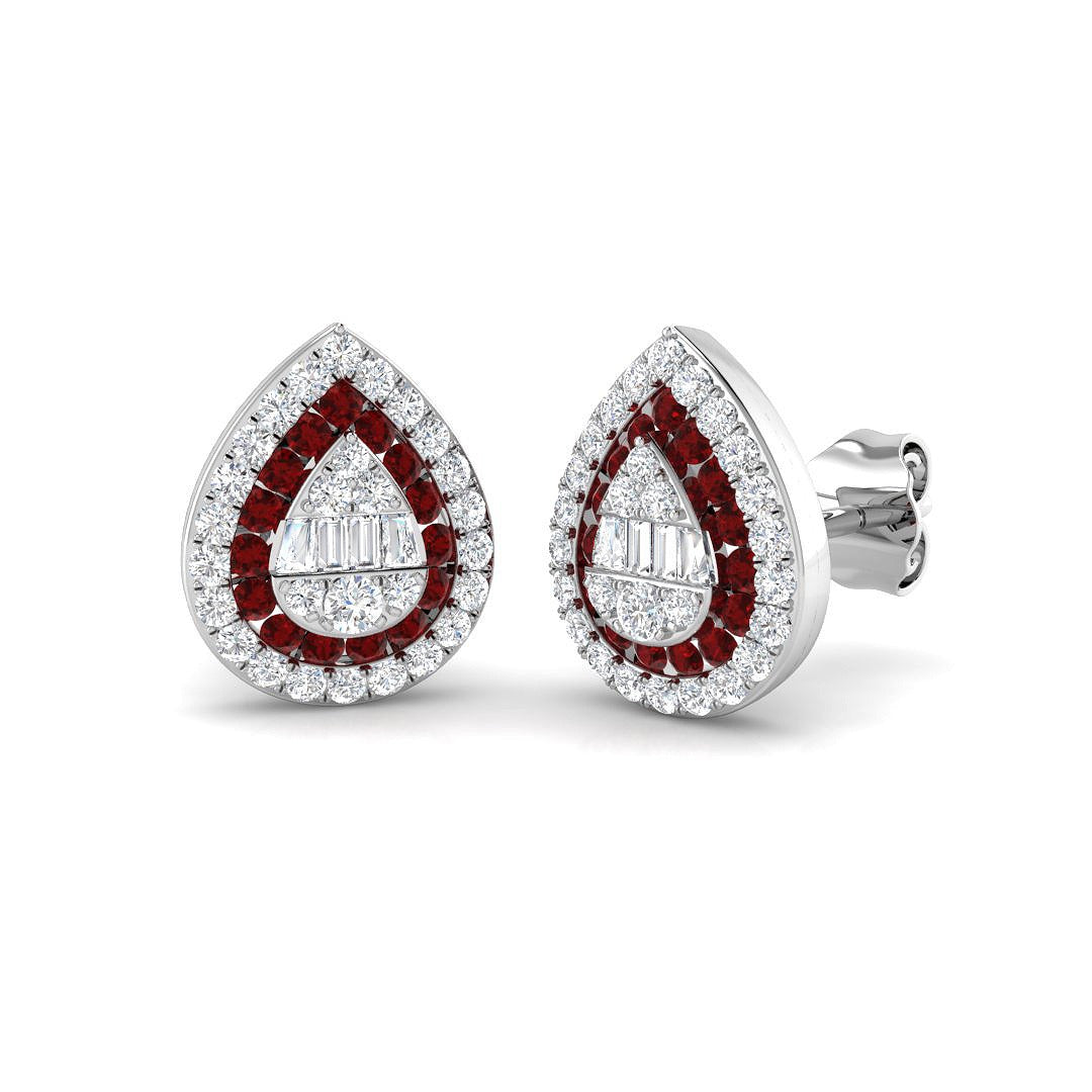 Luzry Ruby Gold Diamond Earrings 0.5ct – Elegant Luxury Jewelry