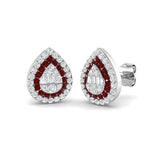 Luzry Ruby Gold Diamond Earrings 0.5ct – Elegant Luxury Jewelry