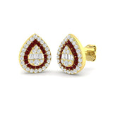 Luzry Ruby Gold Diamond Earrings 0.5ct – Elegant Luxury Jewelry