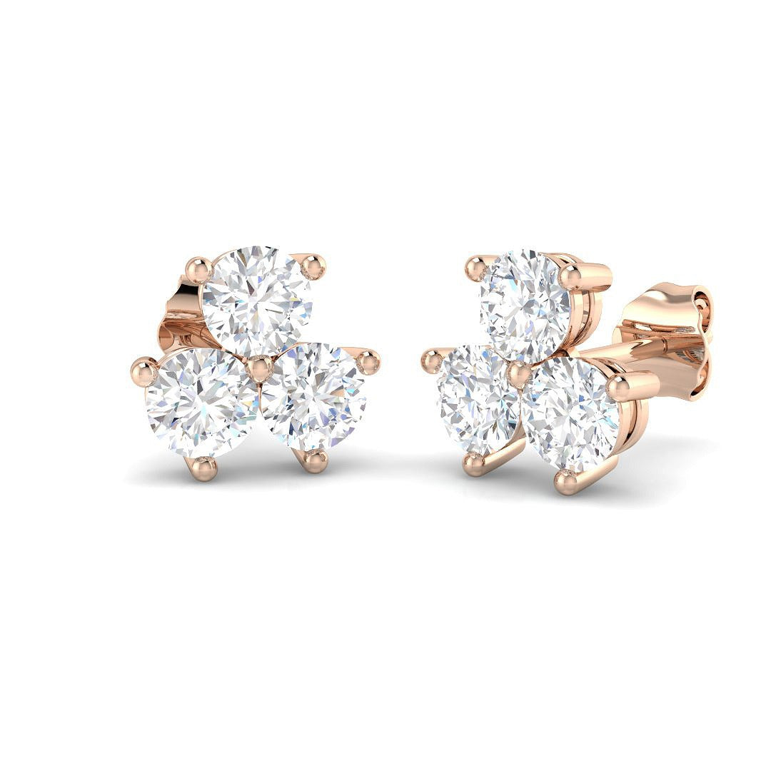 Luzly Luxury 2ct Gold Diamond Shape Earrings for Elegant Style