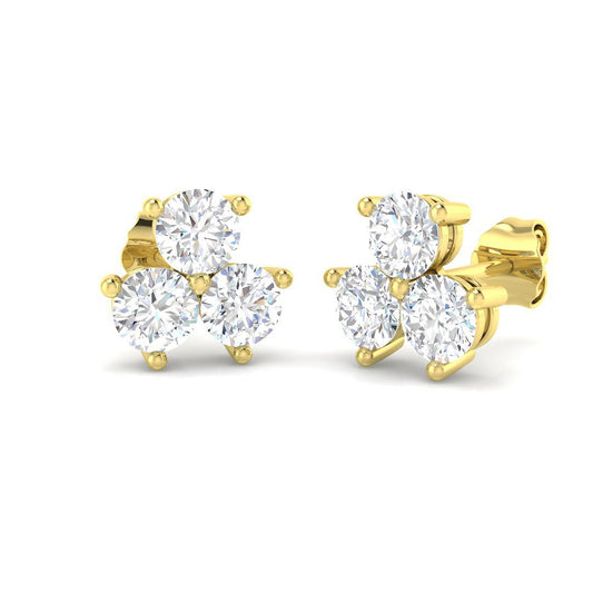 Luzly Luxury 2ct Gold Diamond Shape Earrings for Elegant Style