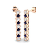 Luzty 1.5ct Gold Blue Sapphire Diamond Earrings - Luxury Jewelry Delight