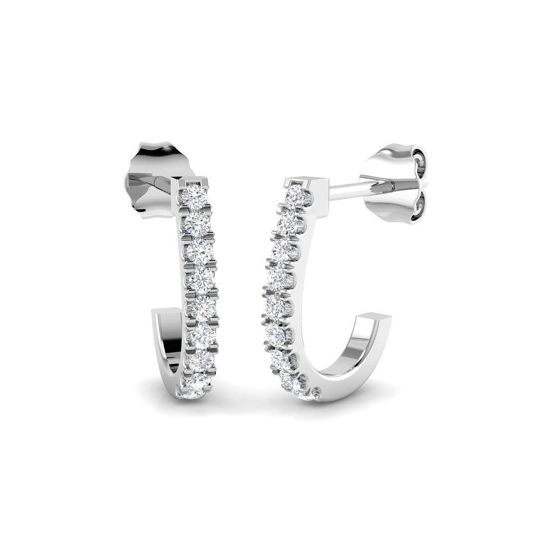 Hoop Earrings - Ergwy 9k White Gold Pure Radiance