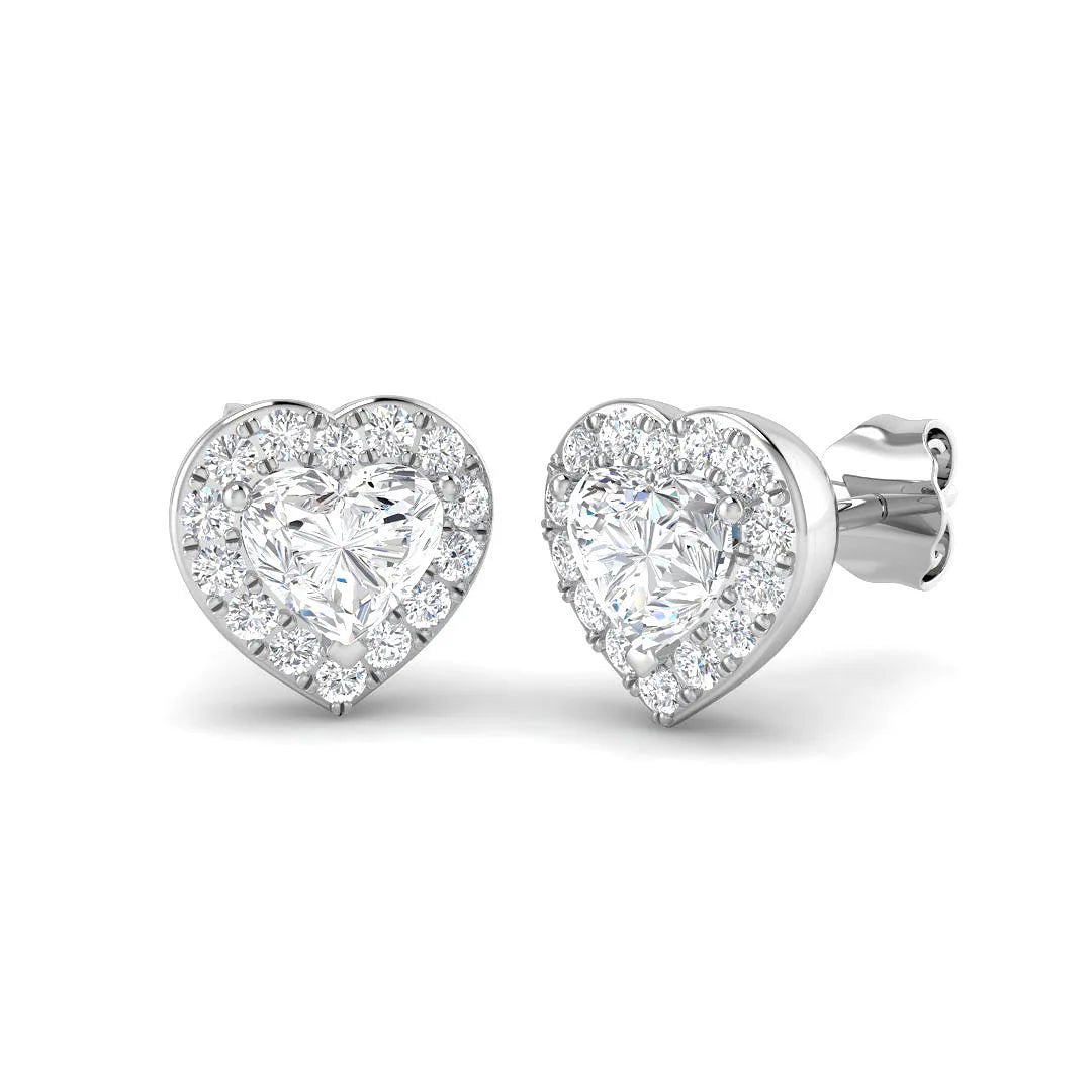 Boucles d'oreilles halo en or 9K/18K avec diamants naturels ou de synthèse, poinçonnées