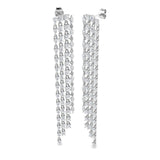 Luzwy Luxury Gold Drop & Trilogy Diamond Earrings - 8ct Elegance