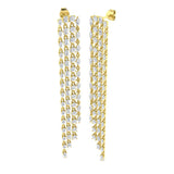 Luzwy Luxury Gold Drop & Trilogy Diamond Earrings - 8ct Elegance