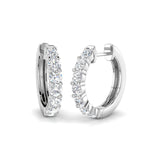 9ct White Gold 1.25ct Natural Diamond Hoop Earrings