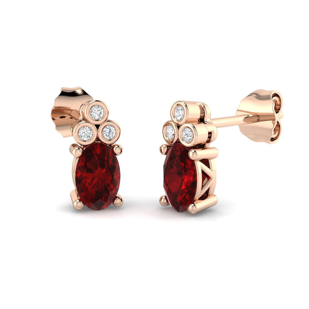 Skyla Luxury Ruby and Diamond Gold Earrings | 1ct to 2ct Elegance