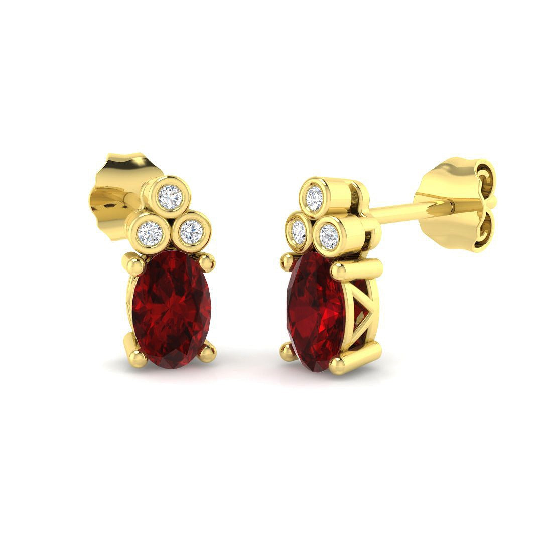 Skyla Luxury Ruby and Diamond Gold Earrings | 1ct to 2ct Elegance