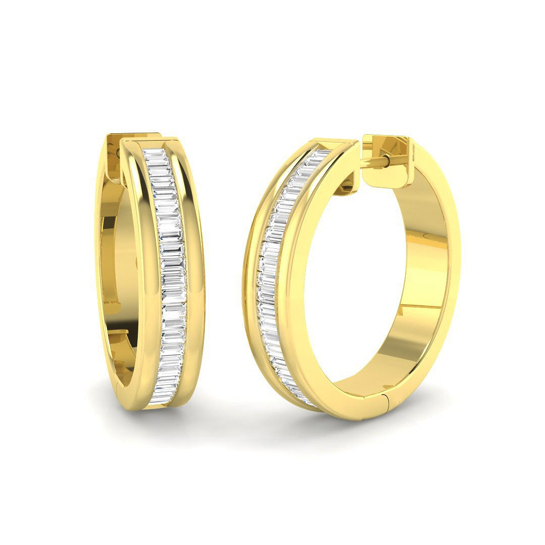 Hoop Earrings - Grieg Elegant 0.5ct Gold Diamond