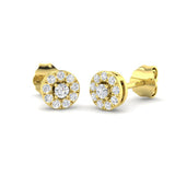 Luxury Gold Halo Diamond Earrings | Hazel 0.2ct Elegant Design