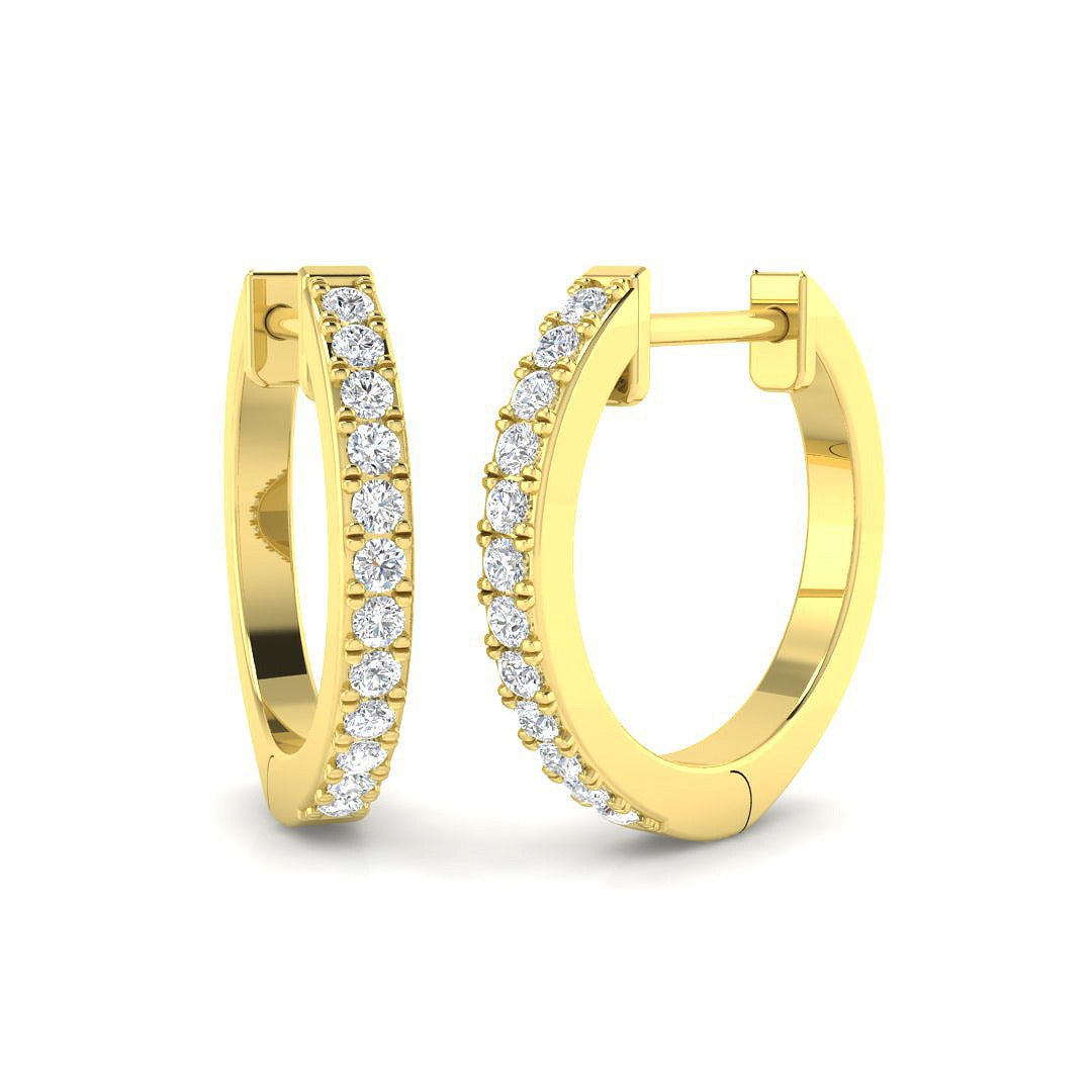 Hoop Earrings - Ergby 0.1ct - 0.2ct Round Cut Diamond Pure Radiance