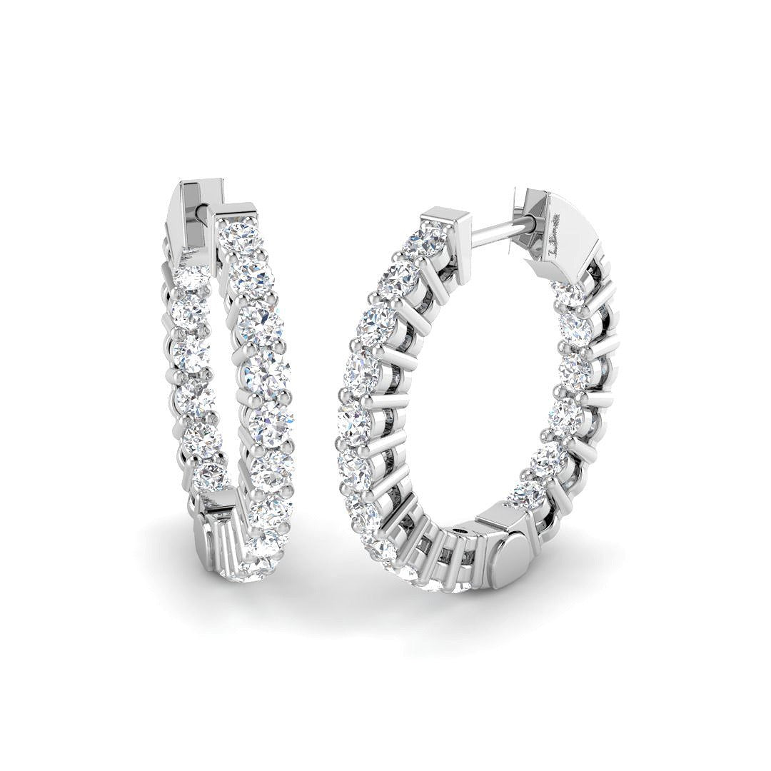 Hoop Earrings - Nixie Elegant 0.5ct Gold Diamond