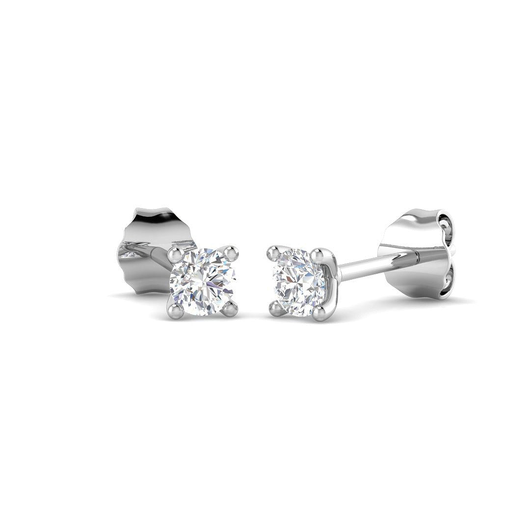 9ct White Gold 0.3ct Lab Grown Diamond Solitaire Earrings