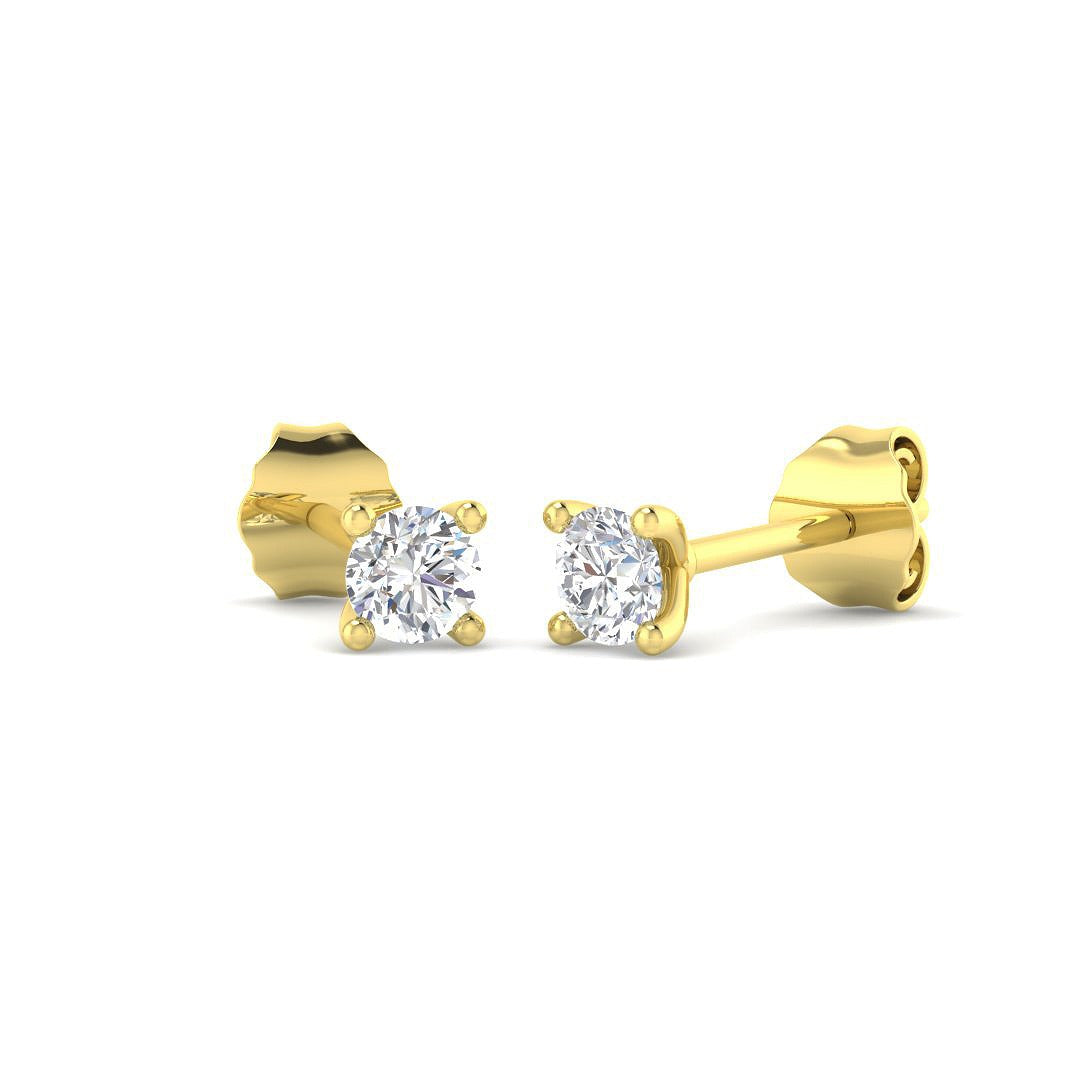 9ct Yellow Gold 0.3ct Lab Grown Diamond Solitaire Earrings