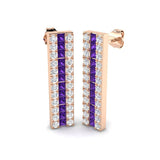 Wynne 2.5ct Amethyst Gold Diamond Earrings – Luxury Elegance