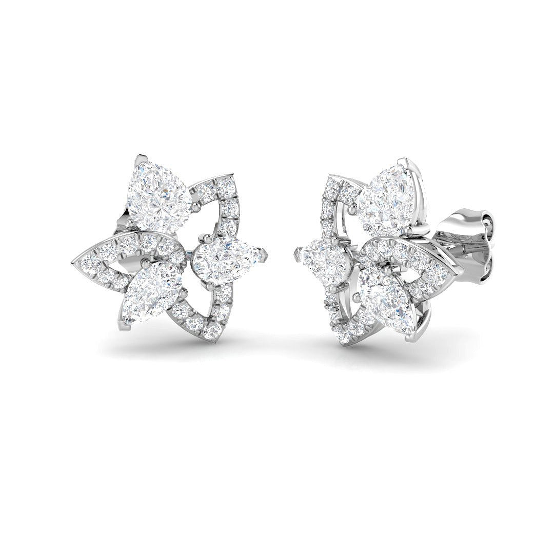 1.49ct Lab Diamond Pear Cut Stud Earrings in 9K White Gold