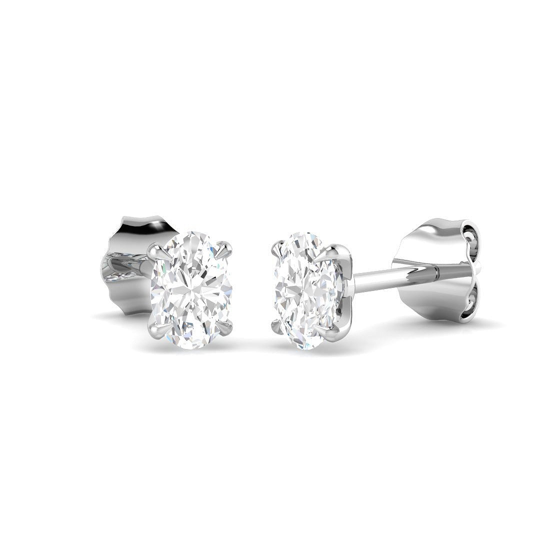 9ct White Gold 0.54ct Lab Grown Diamond Solitaire Earrings