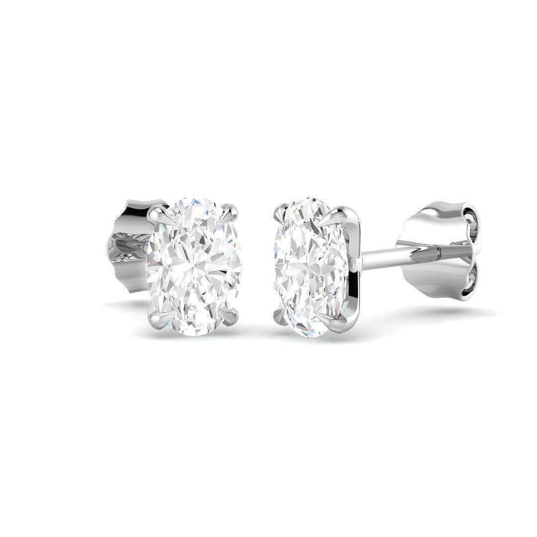 9ct White Gold 1.08ct Lab Grown Diamond Solitaire Earrings