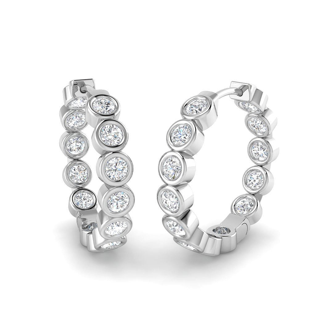 1.42ct Lab Diamond Round Cut Stud Earrings in 9K White Gold
